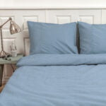 Wafel dekbedovertrek oud blauw