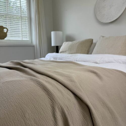 Beige sprei Hunter katoen