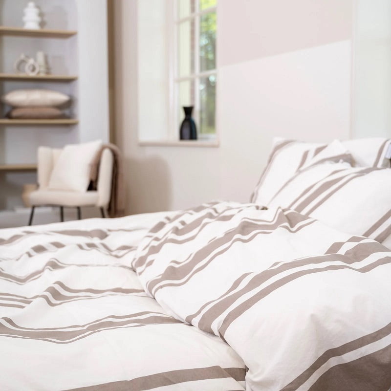 Kinsley taupe gestreept overtrek - Afbeelding 3