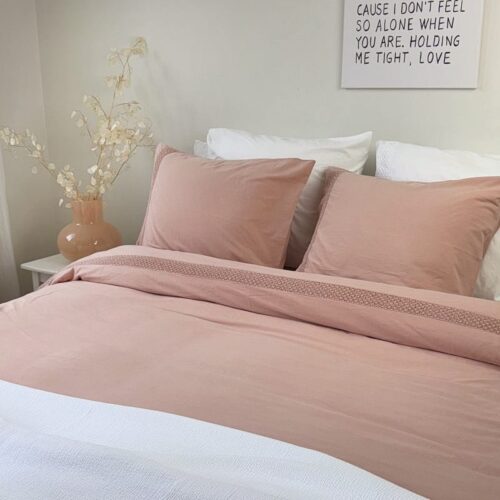 Maryland roze dekbedovertrek