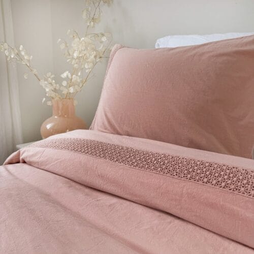 Maryland roze dekbedovertrek