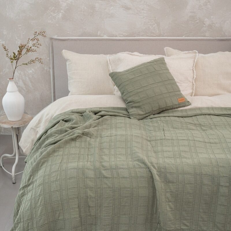 Camden olijf groen sprei - Afbeelding 3