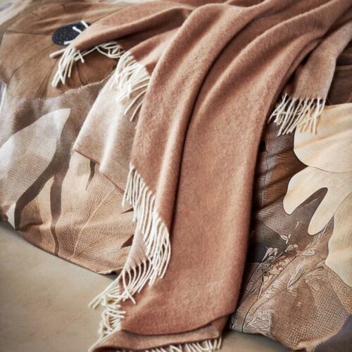 Bellavita caramel wollen plaid
