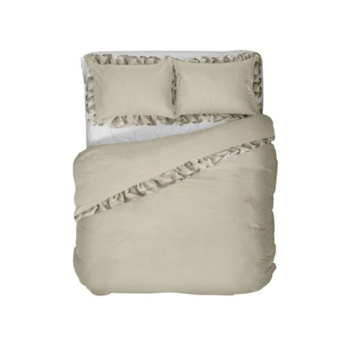 dekbedovertrek Oda taupe roesjes