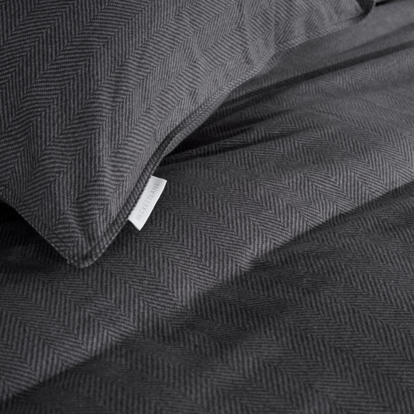 antraciet flanel dekbedovertrek Spina