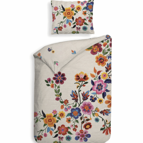 dekbedovertrek met vrolijke bloemen