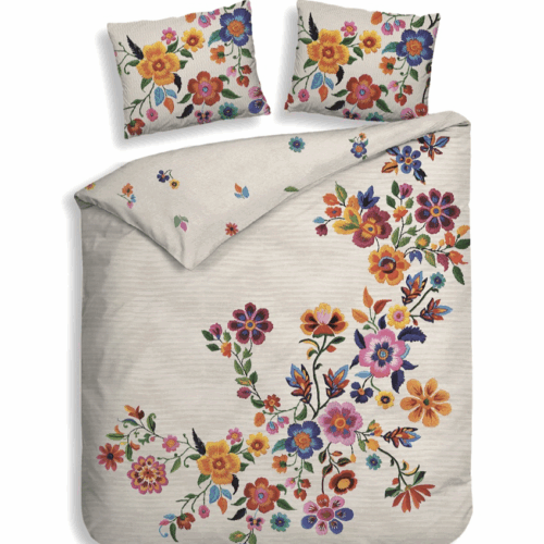 dekbedovertrek met vrolijke bloemen