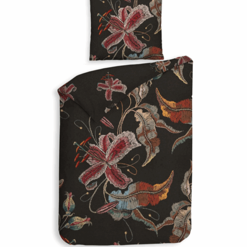 donker dekbedovertrek met bloemen