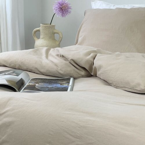 linnen zand dekbedovertrek 50/50