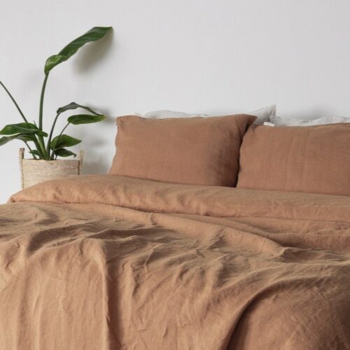 caramel linnen dekbedovertrek