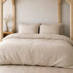 zacht mousseline beige dekbedovertrek
